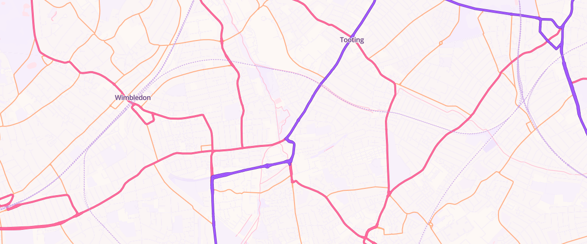 Map showing the location of Colliers Wood Esso Express