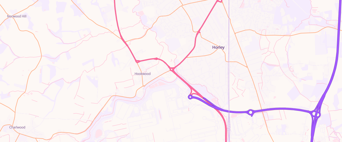 Map showing the location of Mfg Horley