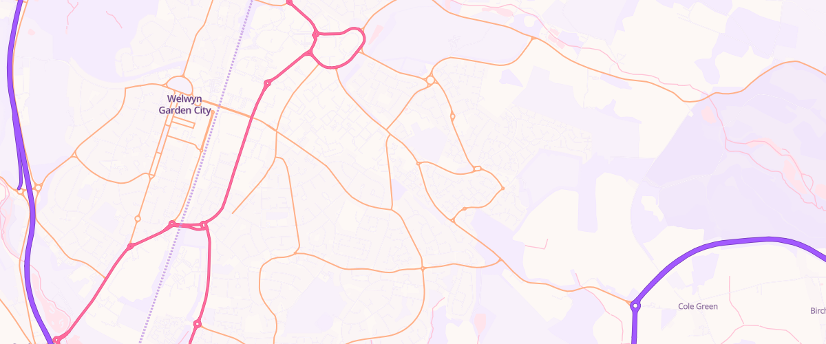Map showing the location of Mfg Morrisons Welwyn Garden