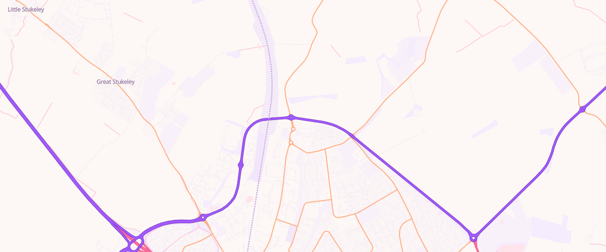 Map showing the location of Huntingdon Extra Petrol Filling