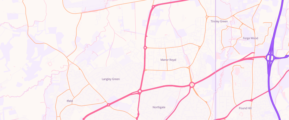 Map showing the location of County Oak