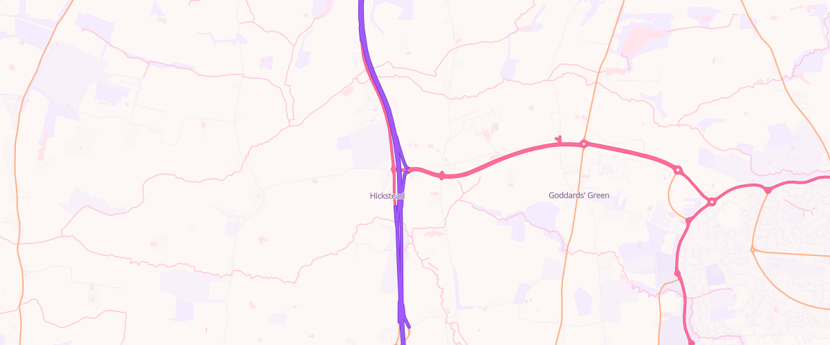 Map showing the location of Shell Little Waitrose Hickstead