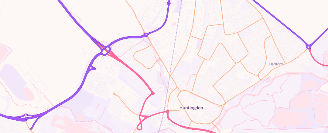 Map showing Emg Motor Group, Huntingdon