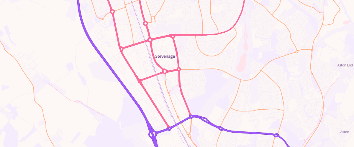Map showing the location of Asda Stevenage Supercentre