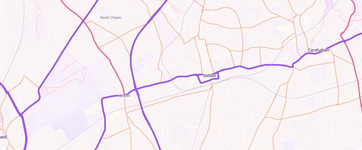 Map showing the location of Shell Little Waitrose Sutton