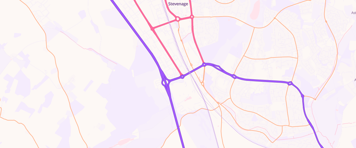 Map showing the location of Asda Stevenage Express Petrol