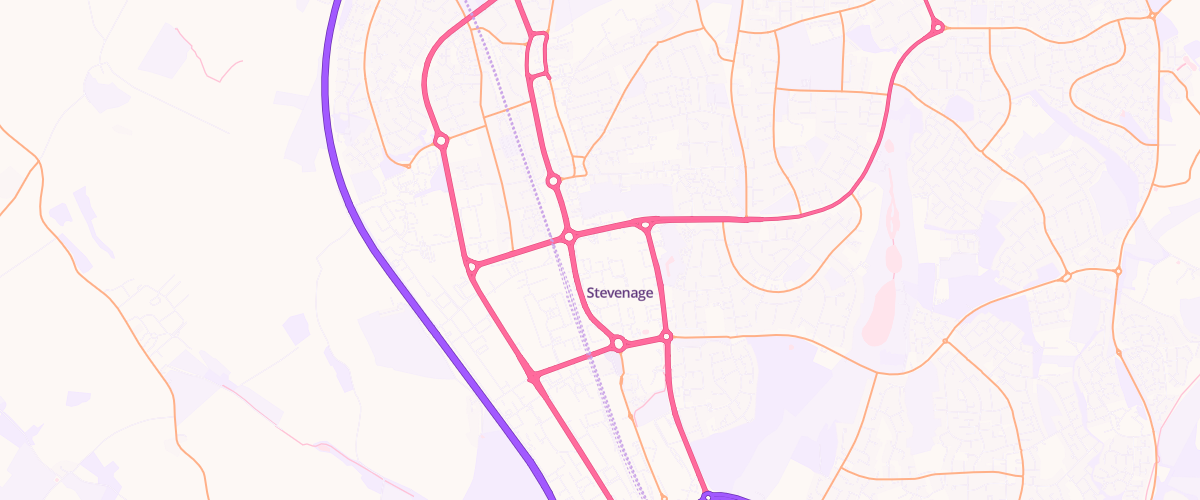 Map showing the location of Stevenage Extra Petrol Filling