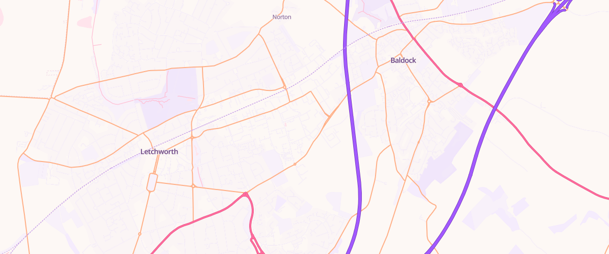 Map showing the location of Sainsburys Letchworth