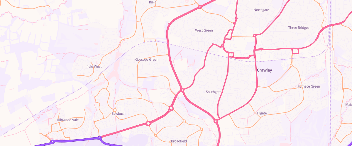 Map showing the location of Rontec Crawley