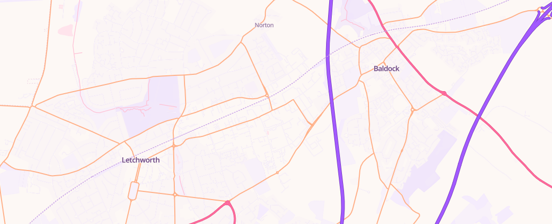 Map showing Sts Tyre Pros, Letchworth