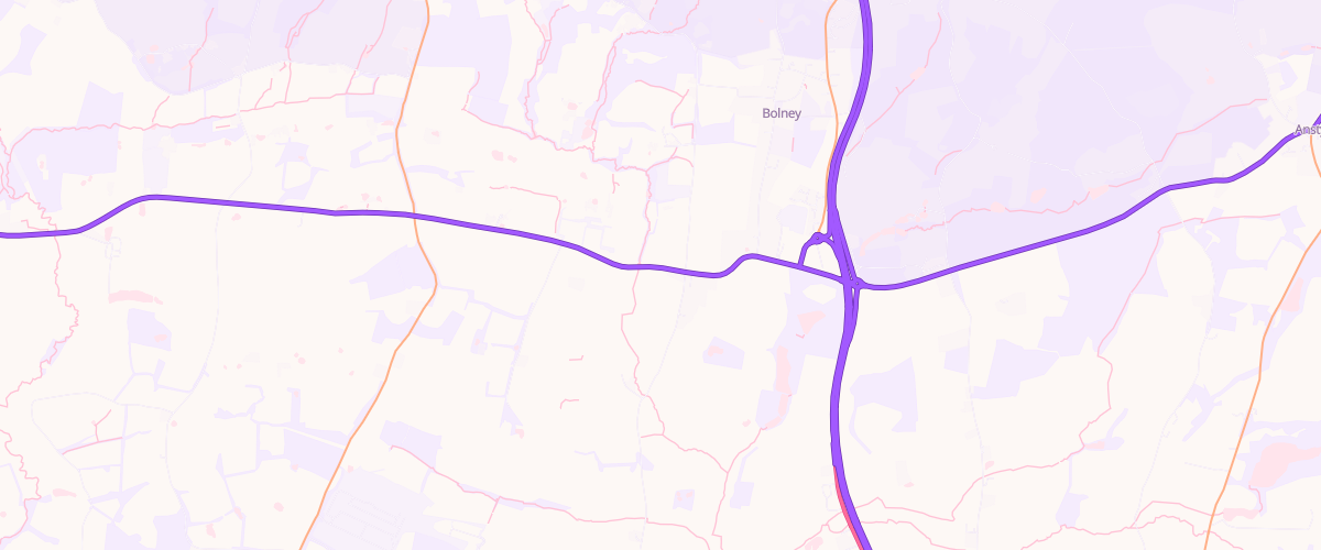 Map showing the location of Bolney Cross Service Station