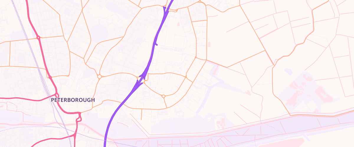 Map showing the location of Padholme Road Service Station