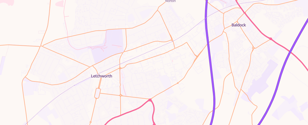 Map showing Autolube, Letchworth