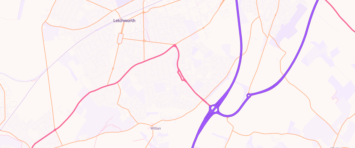 Map showing the location of Rontec Letchworth