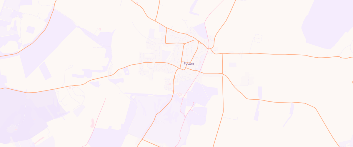 Map showing the location of Potton Service Station