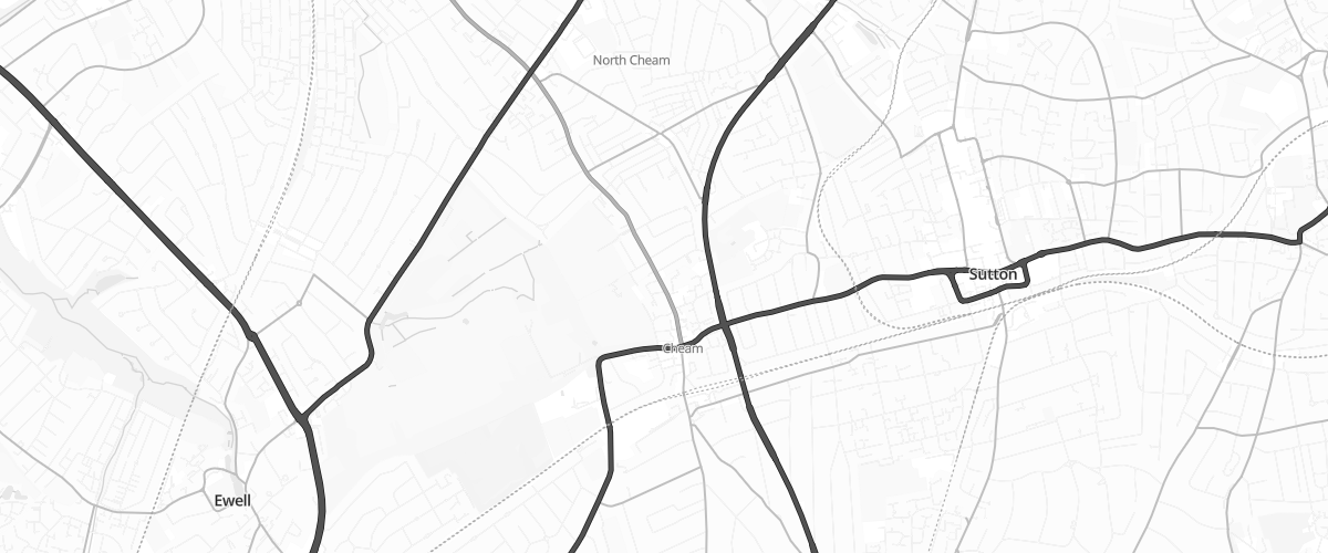 Map showing the location of Sutton Malden Rd Esso