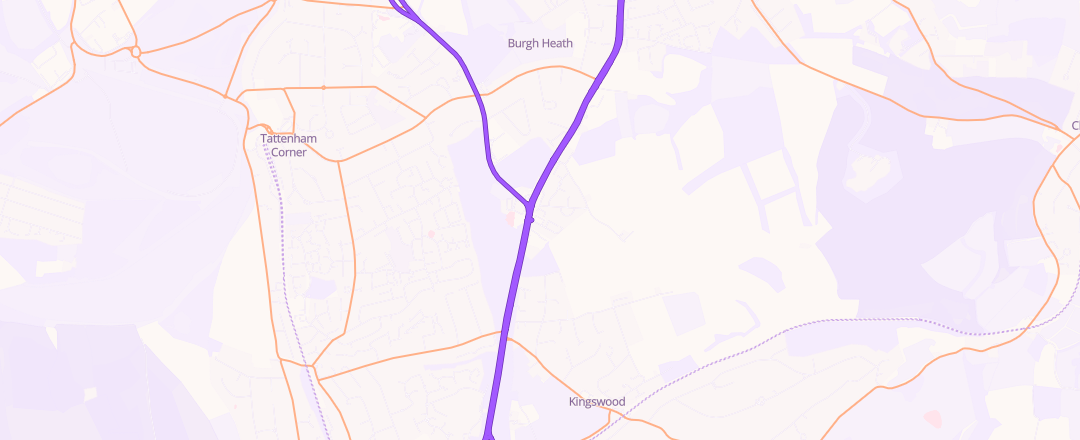 Map showing Berry, Tadworth