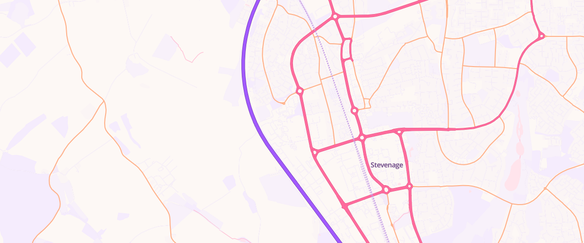 Map showing the location of Costco Wholesale Stevenage