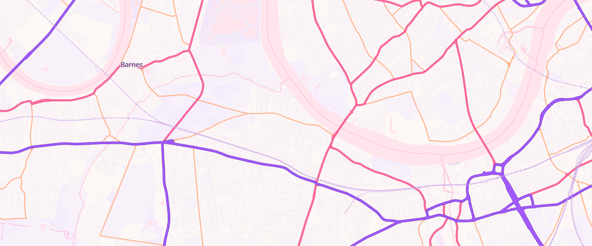 Map showing the location of Sainsburys Lower Richmond Road
