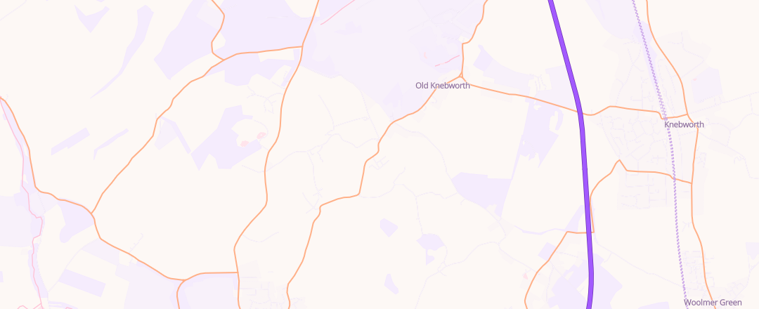 Map showing Nup End Test Centre, Old Knebworth