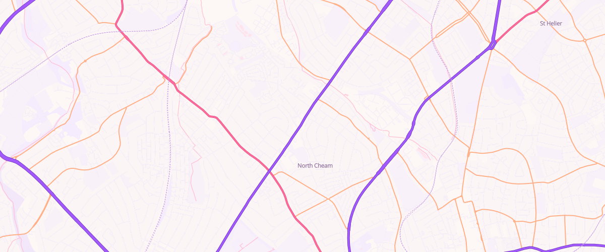 Map showing the location of North Cheam Esso Express