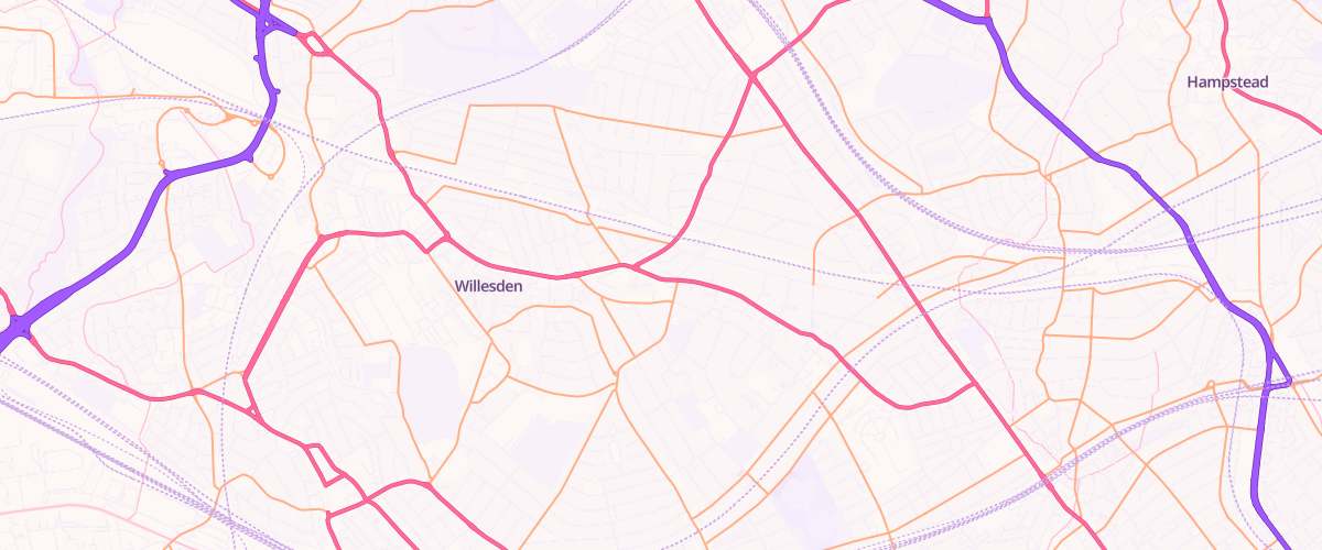 Map showing the location of Shell Willesden