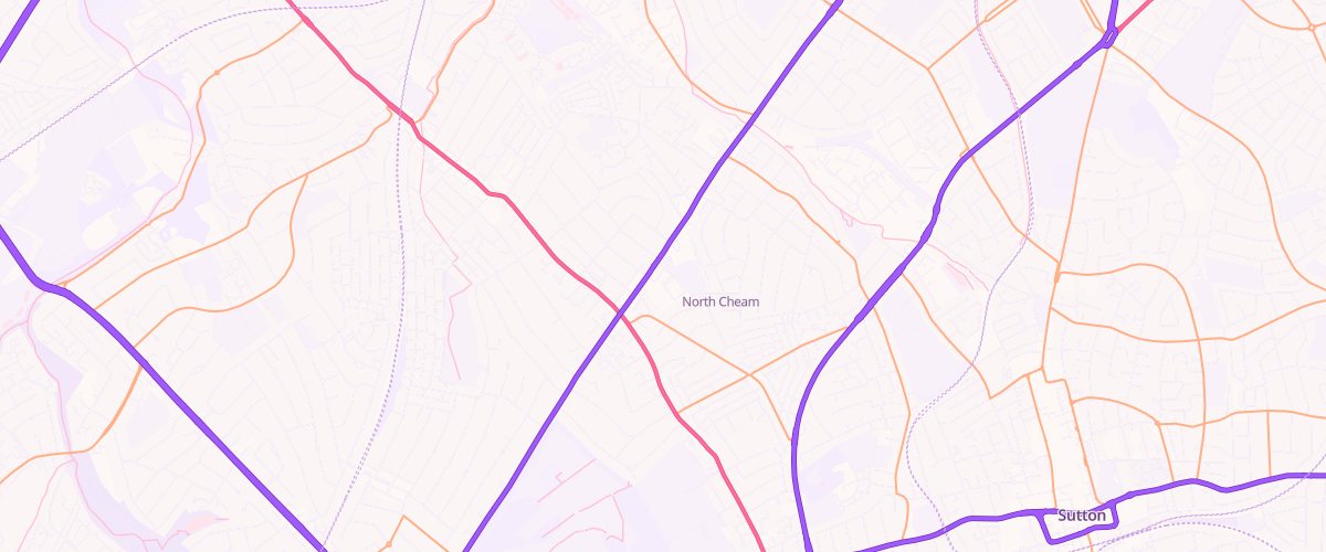 Map showing the location of Sainsburys North Cheam