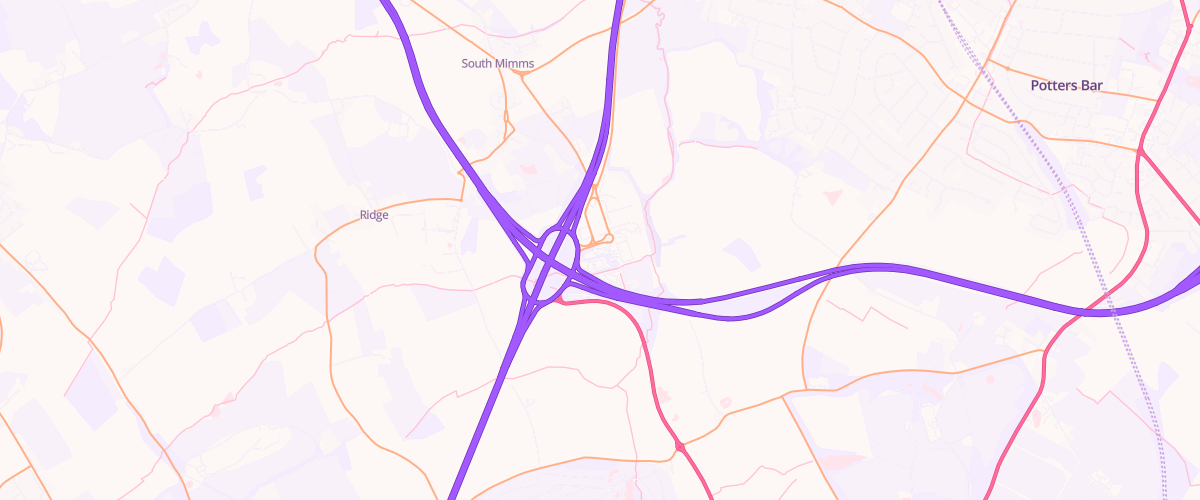 Map showing the location of South Mimms Sf Connect