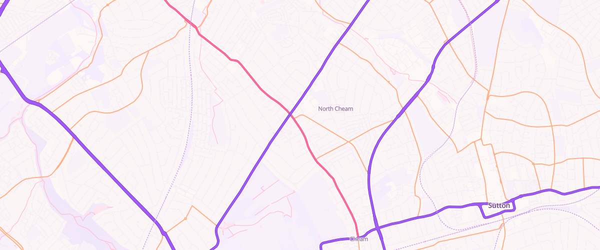 Map showing the location of Sutton Malden Rd Esso