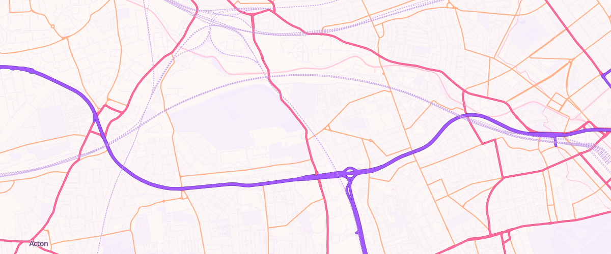Map showing the location of Scrubs Lane Service Station