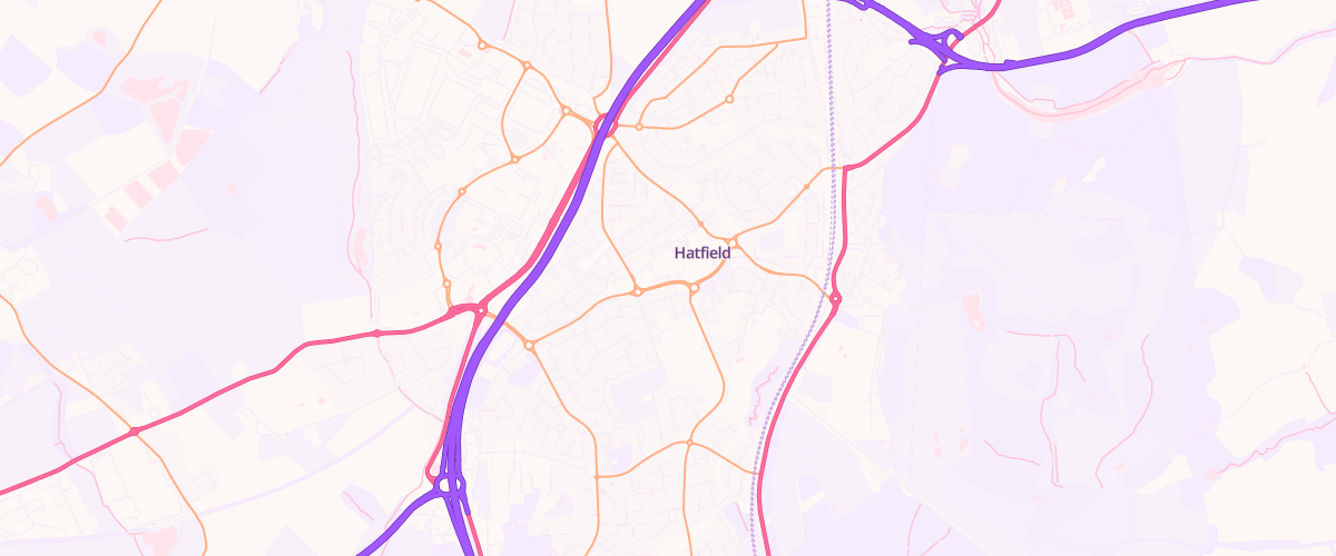 Map showing the location of Asda Hatfield Superstore