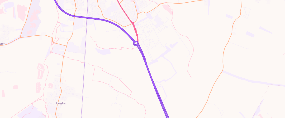 Map showing the location of Welcome Break Biggleswade