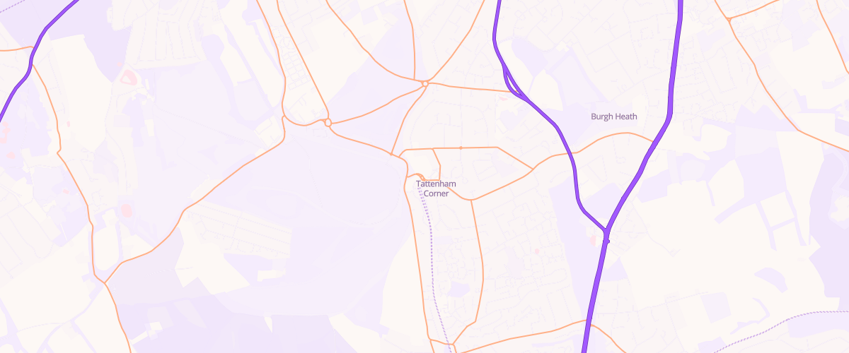 Map showing the location of Tattenham Service Station