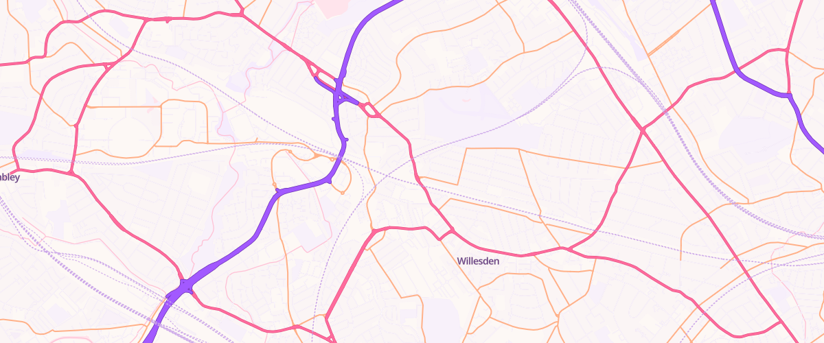 Map showing the location of Asda Dudden Hill Express