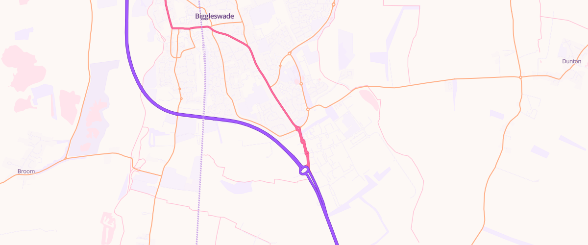 Map showing the location of Mfg Biggleswade