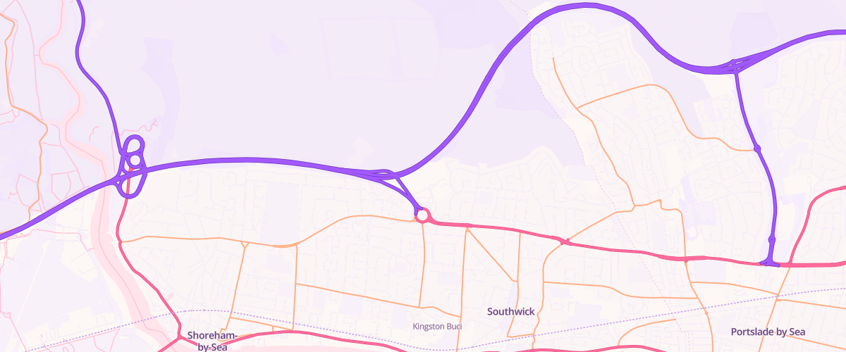 Map showing the location of Shoreham-By-Sea Extra Petrol Filling