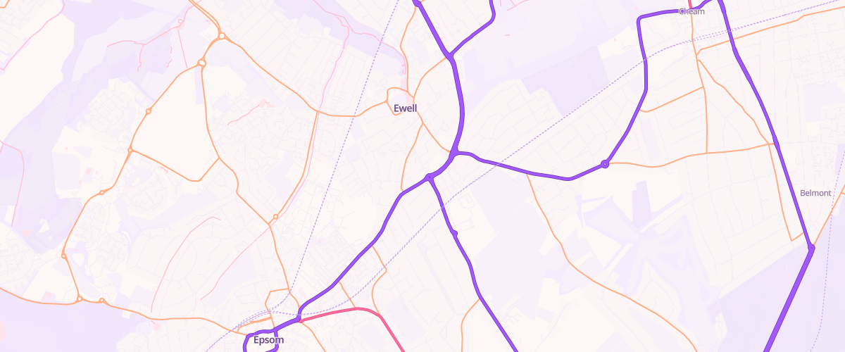 Map showing the location of Ewell Esso Express