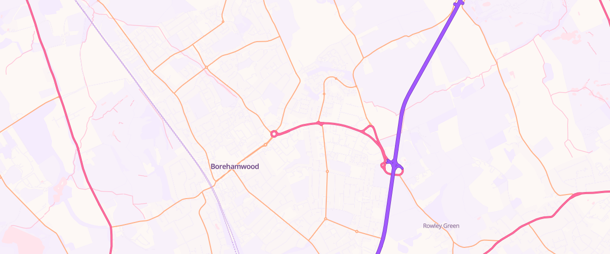 Map showing the location of Shell Elstree Way