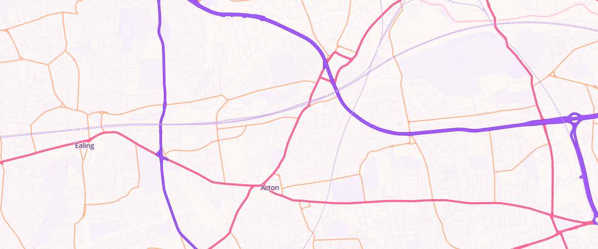 Map showing the location of Horn Lane Service Station
