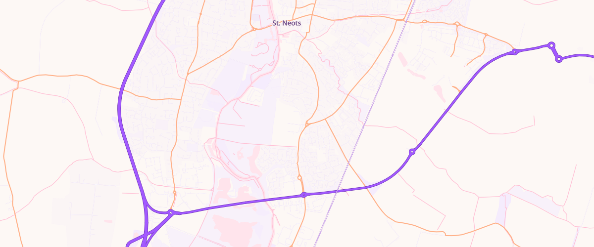 Map showing the location of St Neots Extra Petrol
