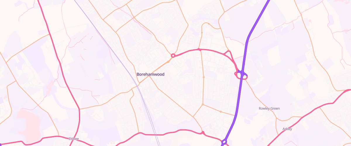 Map showing the location of Borehamwood Extra Petrol Filling