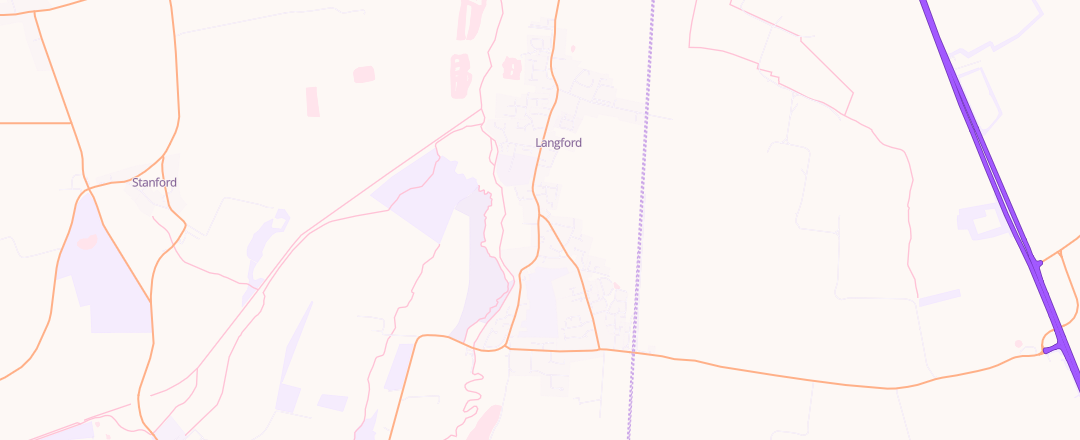Map showing Langford Service Garage, Langford