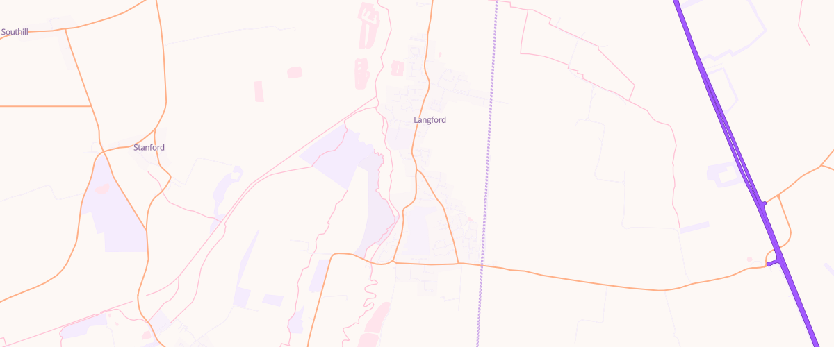 Map showing the location of Langford Service Garage