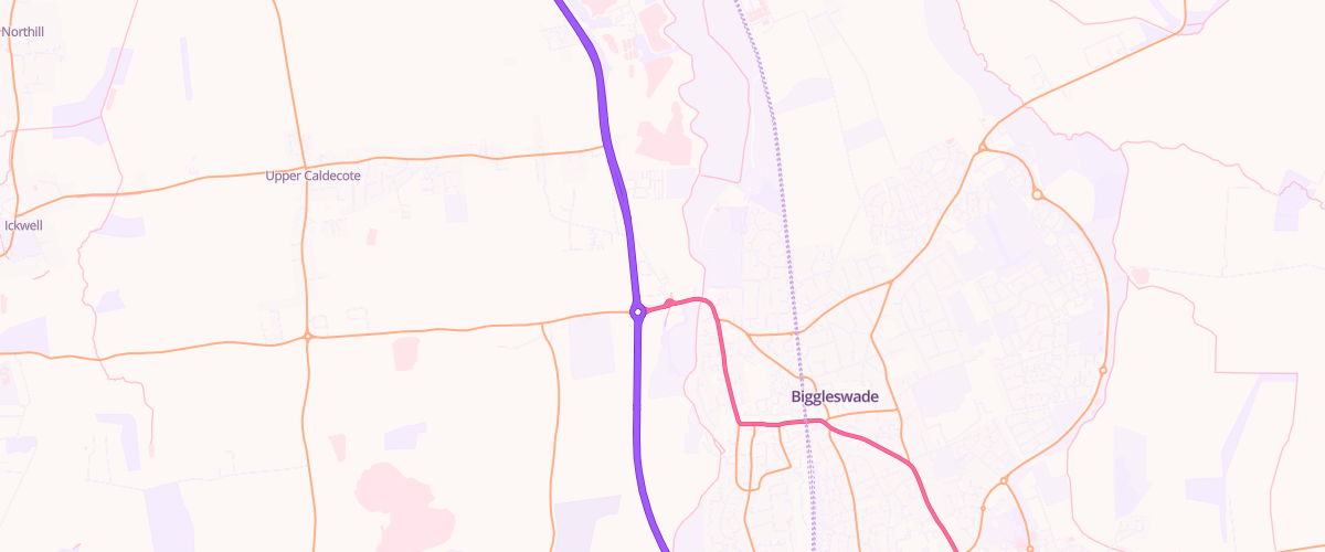 Map showing the location of Sainsburys Biggleswade