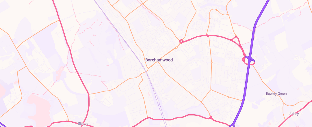 Map showing Goodmans Autos, Borehamwood
