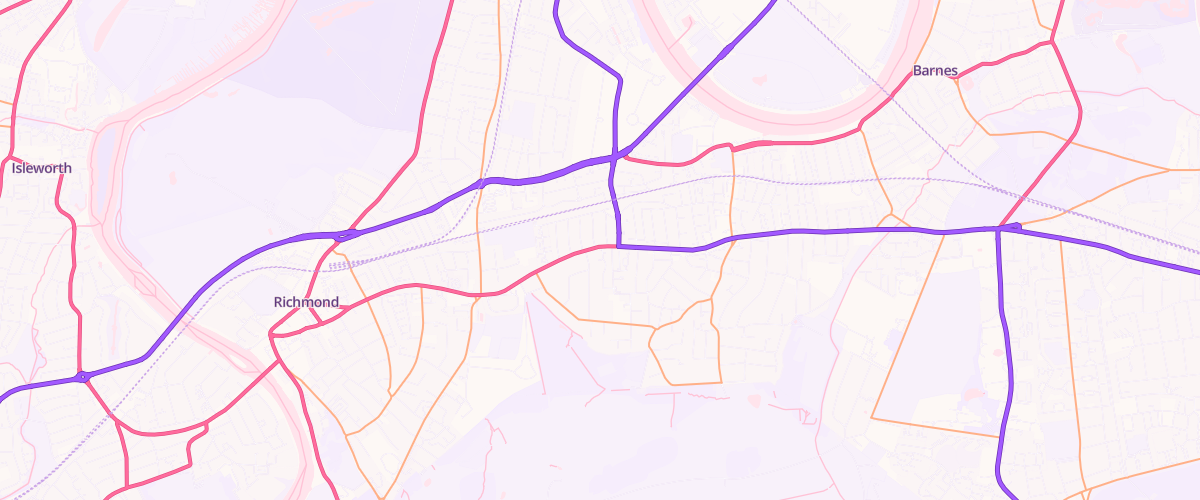 Map showing the location of Texaco East Sheen