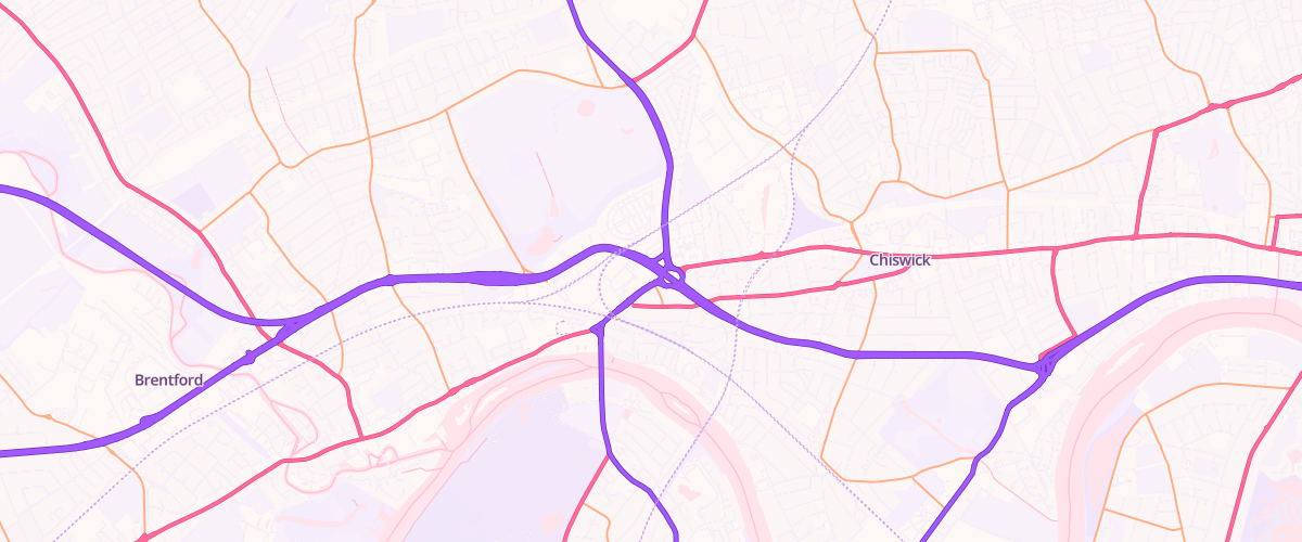 Map showing the location of Rontec Chiswick Flyover