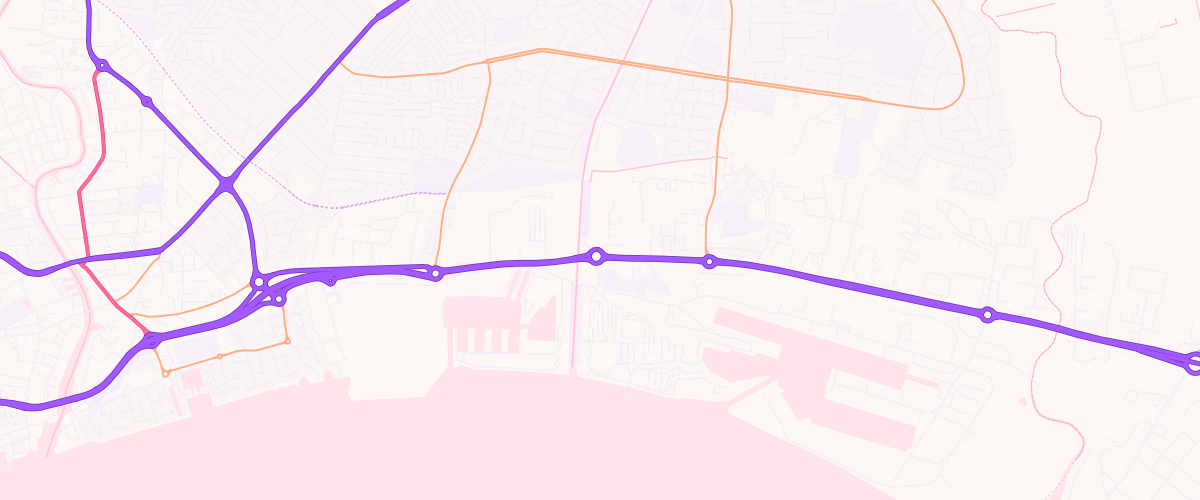 Map showing the location of Asda Hull Hedon Road