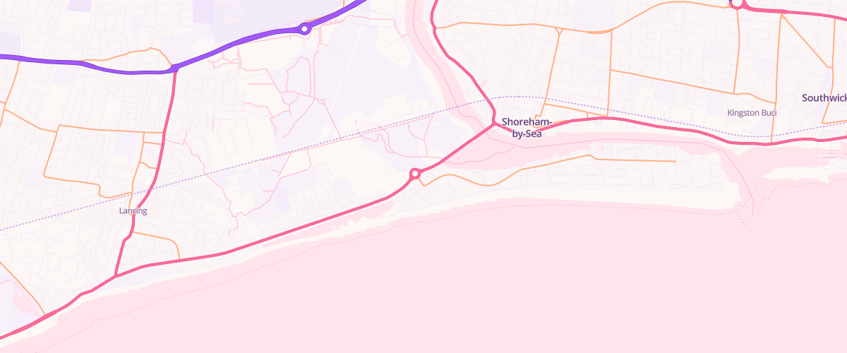 Map showing the location of Shell Little Waitrose Shoreham