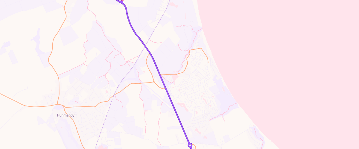 Map showing the location of Primrose Valley Service Station